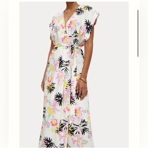 Scotch and soda Printed V-neck maxi dress – Aster White